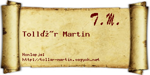 Tollár Martin névjegykártya